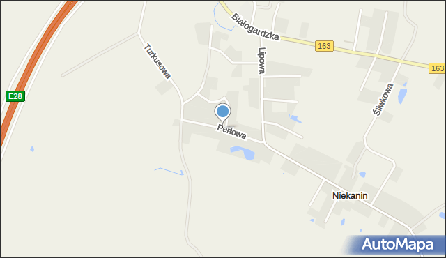 Niekanin, Perłowa, mapa Niekanin