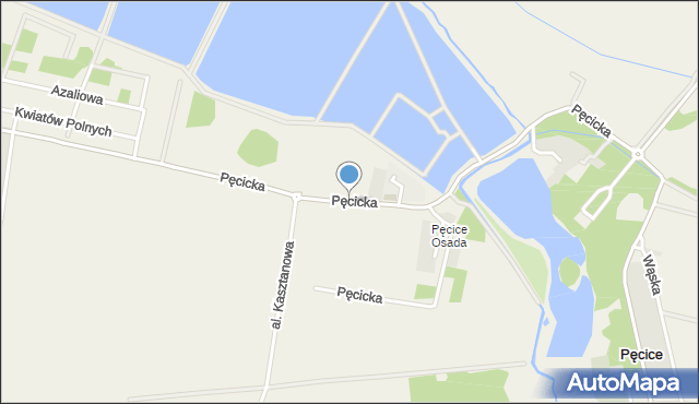 Pęcice, Pęcicka, mapa Pęcice