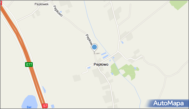 Pepłowo gmina Wieczfnia Kościelna, Pepłowo, mapa Pepłowo gmina Wieczfnia Kościelna