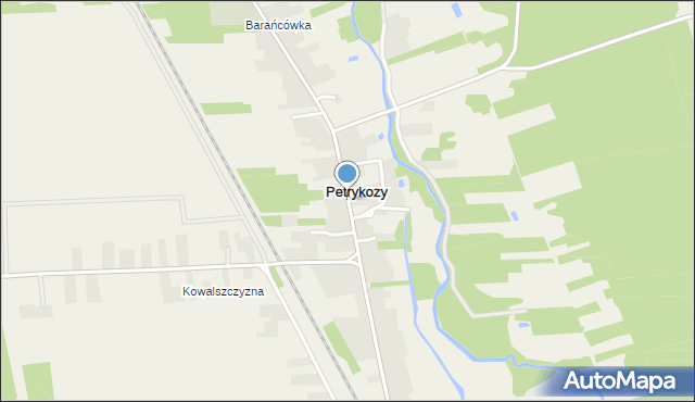 Petrykozy gmina Białaczów, Petrykozy, mapa Petrykozy gmina Białaczów