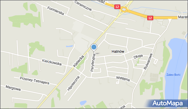 Radom, Peryferyjna, mapa Radomia