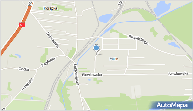 Sosnowiec, Pekińska, mapa Sosnowca