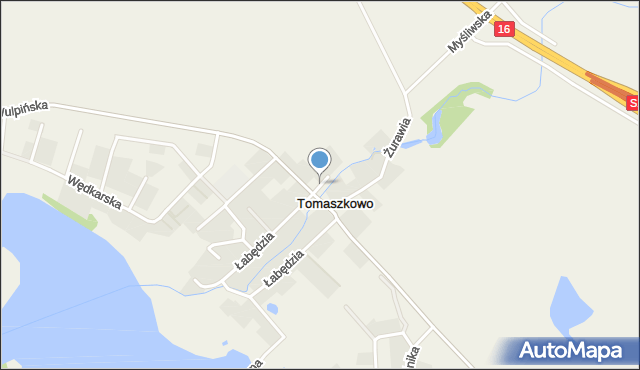 Tomaszkowo, Perkoza, mapa Tomaszkowo