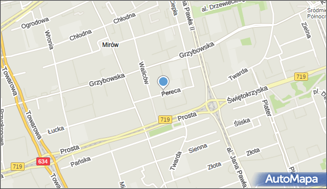 Warszawa, Pereca Icchaka Lejba, mapa Warszawy