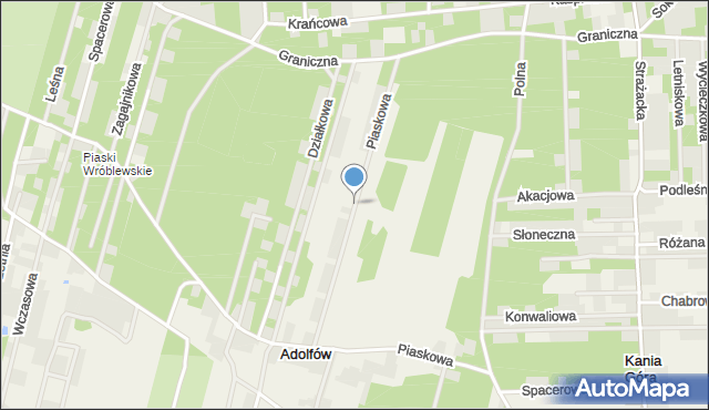 Adolfów gmina Zgierz, Piaskowa, mapa Adolfów gmina Zgierz