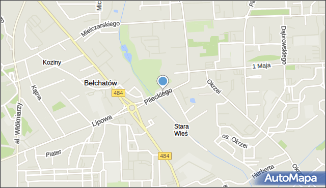 Bełchatów, Pileckiego Witolda, rtm., mapa Bełchatów