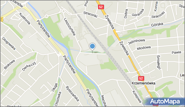 Bielsko-Biała, Piaskowa, mapa Bielsko-Białej