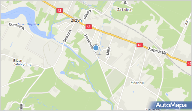 Bliżyn, Piaskowa, mapa Bliżyn