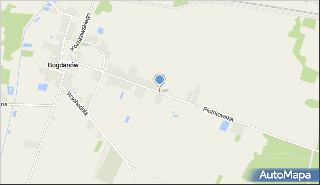Bogdanów gmina Wola Krzysztoporska, Piotrkowska, mapa Bogdanów gmina Wola Krzysztoporska