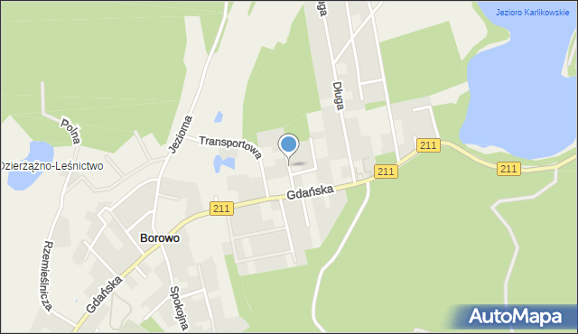 Borowo gmina Kartuzy, Piwna, mapa Borowo gmina Kartuzy