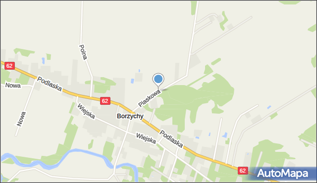 Borzychy, Piaskowa, mapa Borzychy