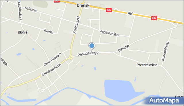 Brańsk, Piłsudskiego Józefa, marsz., mapa Brańsk