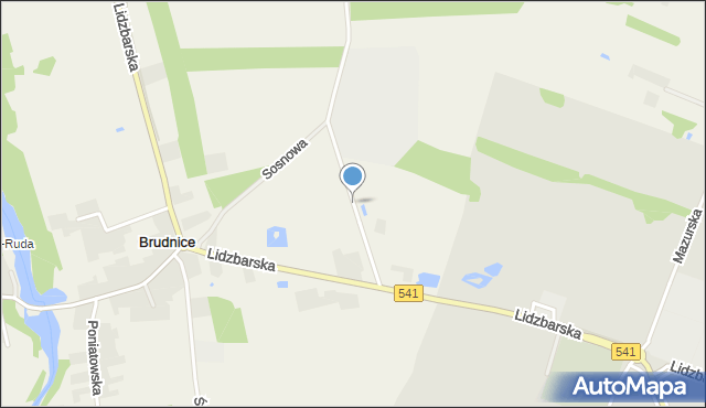 Brudnice, Piaskowa, mapa Brudnice