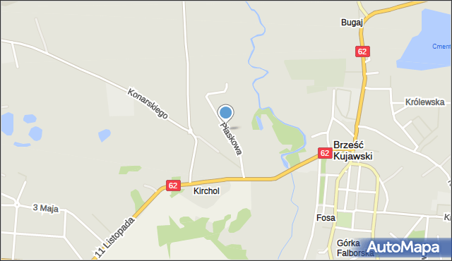 Brześć Kujawski, Piaskowa, mapa Brześć Kujawski