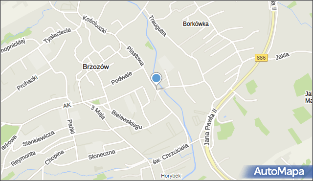 Brzozów, Piastowa, mapa Brzozów