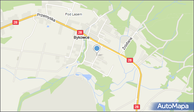 Bykowce, Piaskowa, mapa Bykowce