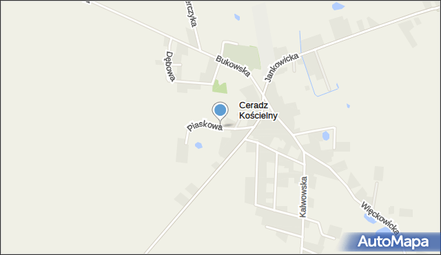 Ceradz Kościelny, Piaskowa, mapa Ceradz Kościelny