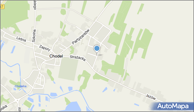 Chodel, Piaskowa, mapa Chodel