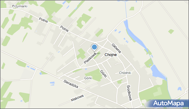 Chojne, Piaskowa, mapa Chojne