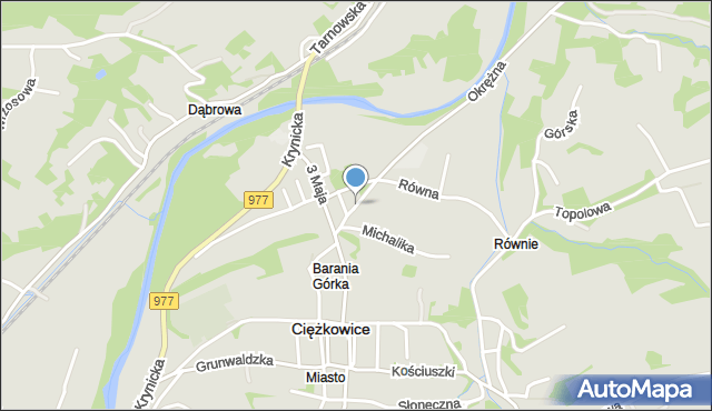 Ciężkowice powiat tarnowski, Piesza, mapa Ciężkowice powiat tarnowski