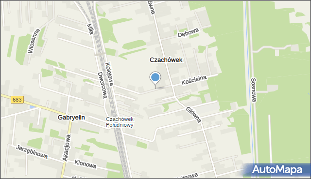 Czachówek, Piękna, mapa Czachówek