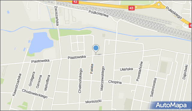 Częstochowa, Piastowska, mapa Częstochowy