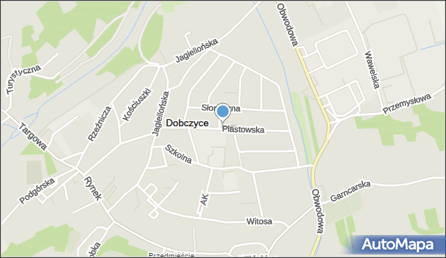 Dobczyce, Piastowska, mapa Dobczyce