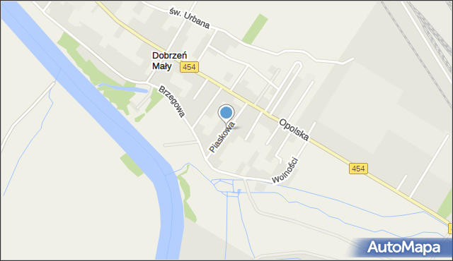 Dobrzeń Mały, Piaskowa, mapa Dobrzeń Mały