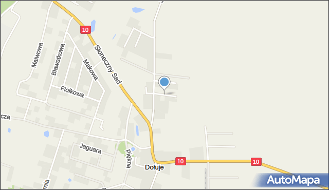 Dołuje, Piękny Sad, mapa Dołuje