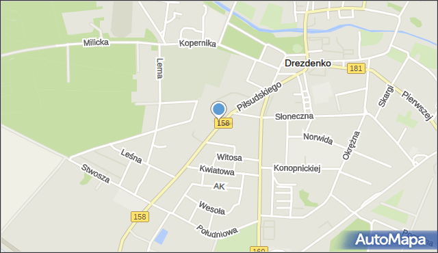 Drezdenko, Piłsudskiego Józefa, marsz., mapa Drezdenko