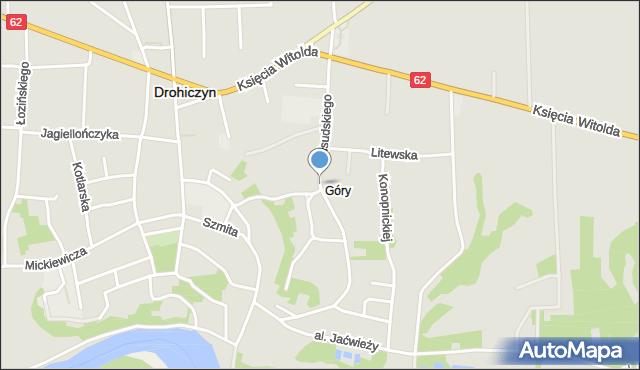 Drohiczyn, Piłsudskiego Józefa, marsz., mapa Drohiczyn