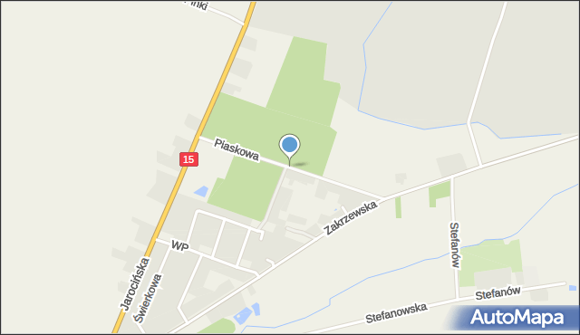 Golina gmina Jarocin, Piaskowa, mapa Golina gmina Jarocin