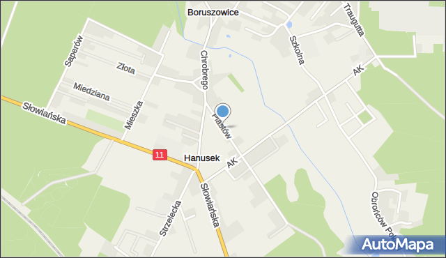 Hanusek, Piastów, mapa Hanusek