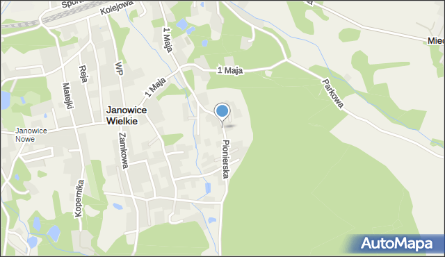 Janowice Wielkie, Pionierska, mapa Janowice Wielkie