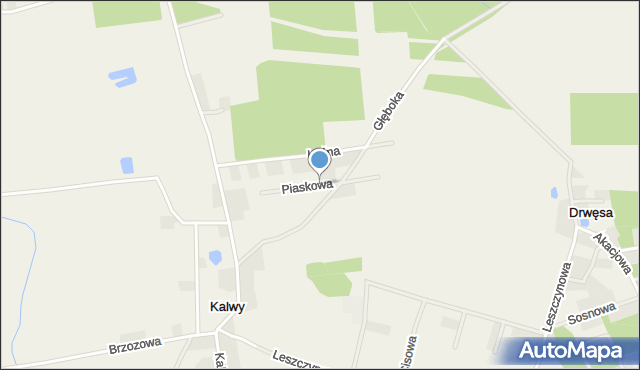 Kalwy, Piaskowa, mapa Kalwy