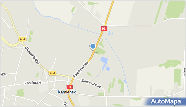 Kamieńsk, Piotrkowska, mapa Kamieńsk