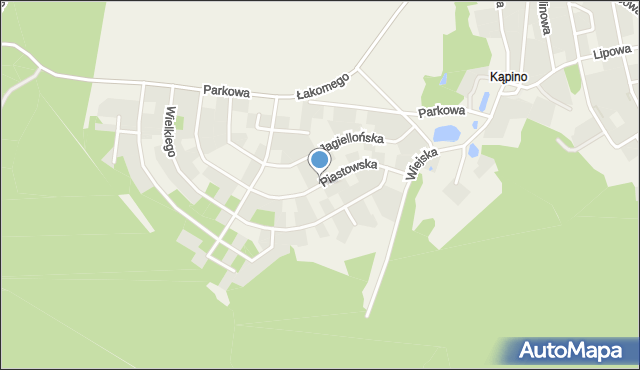 Kąpino, Piastowska, mapa Kąpino
