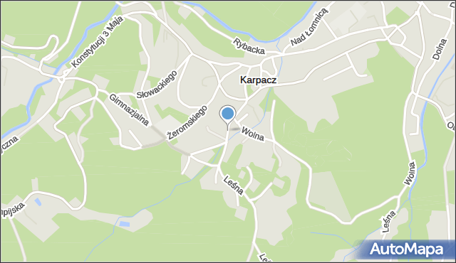 Karpacz, Piastowska, mapa Karpacz
