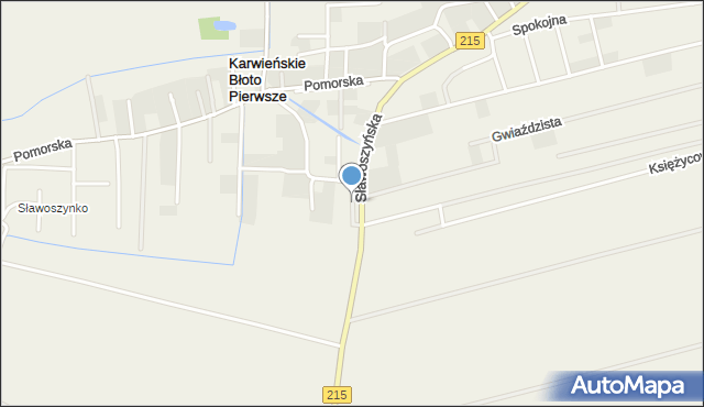 Karwieńskie Błoto Pierwsze, Piaszczysta, mapa Karwieńskie Błoto Pierwsze