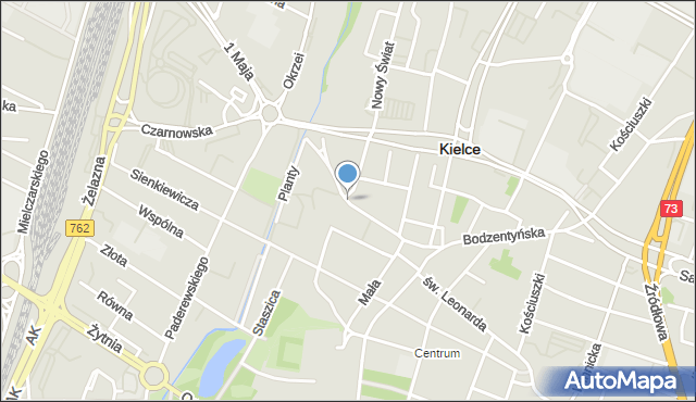 Kielce, Piotrkowska, mapa Kielc