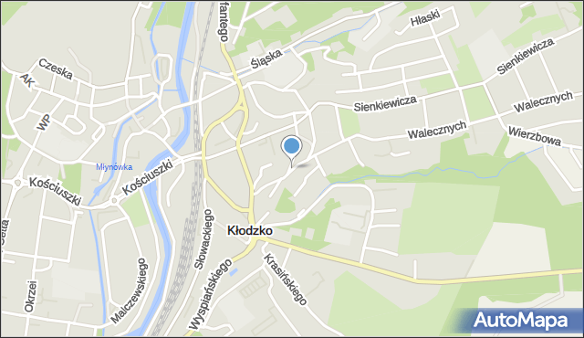 Kłodzko, Piastowska, mapa Kłodzka