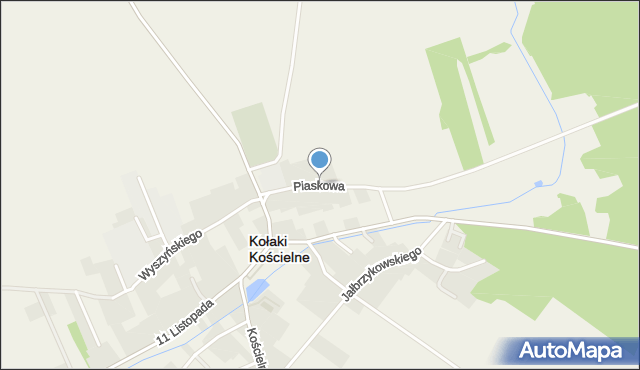 Kołaki Kościelne, Piaskowa, mapa Kołaki Kościelne
