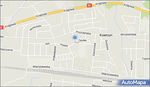 Kostrzyn powiat poznański, Piasta, mapa Kostrzyn powiat poznański