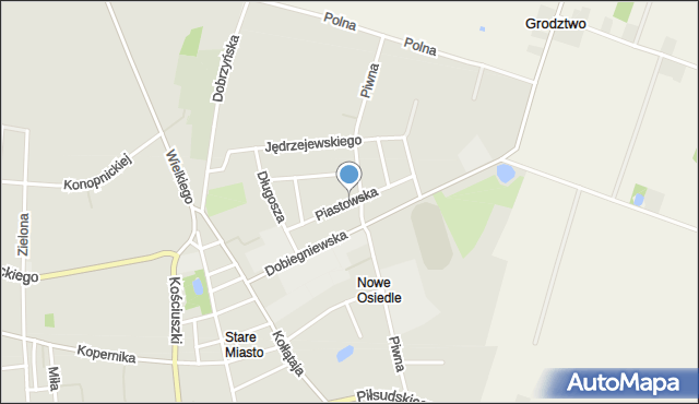 Kowal, Piastowska, mapa Kowal