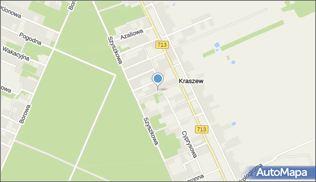 Kraszew gmina Andrespol, Piastowska, mapa Kraszew gmina Andrespol