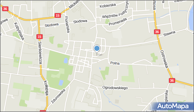 Krotoszyn, Piekarska, mapa Krotoszyna
