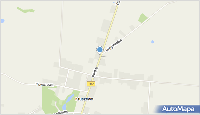 Kruszewo gmina Ujście, Pilska, mapa Kruszewo gmina Ujście