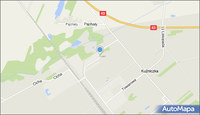 Krzepice powiat kłobucki, Piaskowa, mapa Krzepice powiat kłobucki