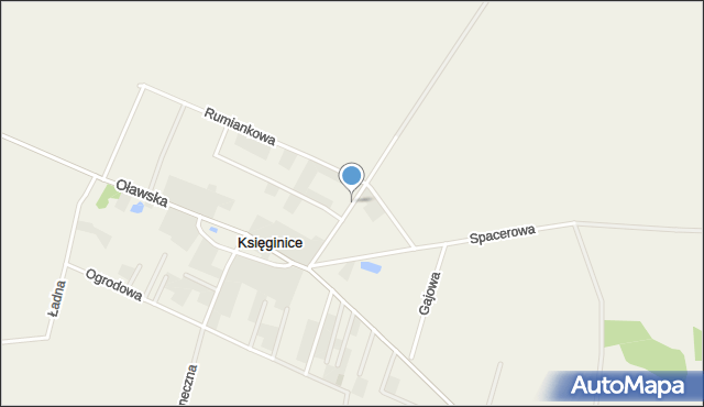 Księginice gmina Kobierzyce, Pięknej Wody, mapa Księginice gmina Kobierzyce