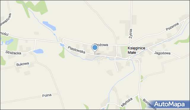 Księginice Małe, Piastowska, mapa Księginice Małe